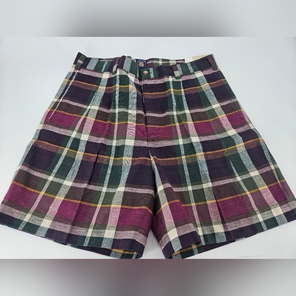SALTY DOG Gant Mens NWT NEW 90s 1990s Plaid Shorts size 32 NOS Vintage - Picture 2 of 7